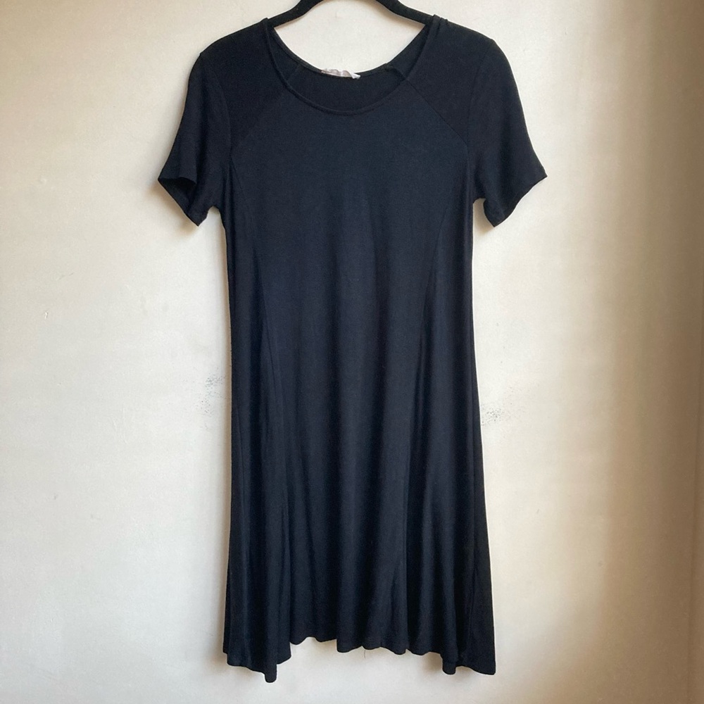 Lush Black Short Sleeve T-shirt Dress